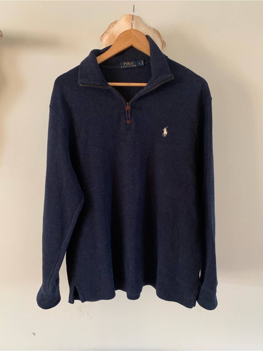 Polo by Ralph Lauren Navy Half-Zip Sweater with Pony Logo